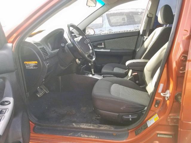 KNAFE122675009599 - 2007 KIA SPECTRA EX ORANGE photo 5