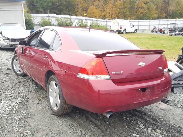 2G1WD58C969352124 - 2006 CHEVROLET IMPALA SUP Бордовый фото 3