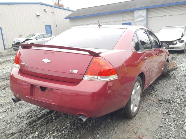 2G1WD58C969352124 - 2006 CHEVROLET IMPALA SUP Бордовый фото 4
