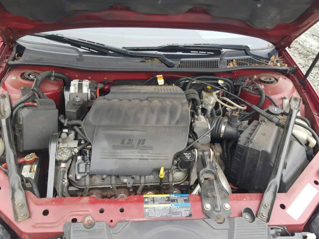 2G1WD58C969352124 - 2006 CHEVROLET IMPALA SUP Бордовый фото 7