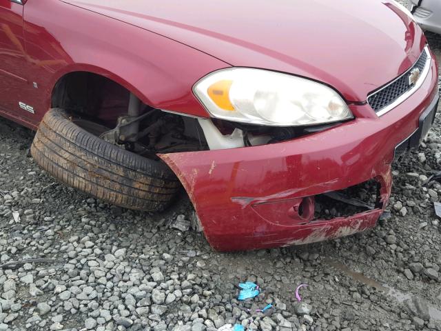 2G1WD58C969352124 - 2006 CHEVROLET IMPALA SUP Бордовый фото 9