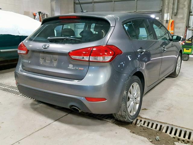 KNAFX5A87E5166627 - 2014 KIA FORTE EX GRAY photo 4