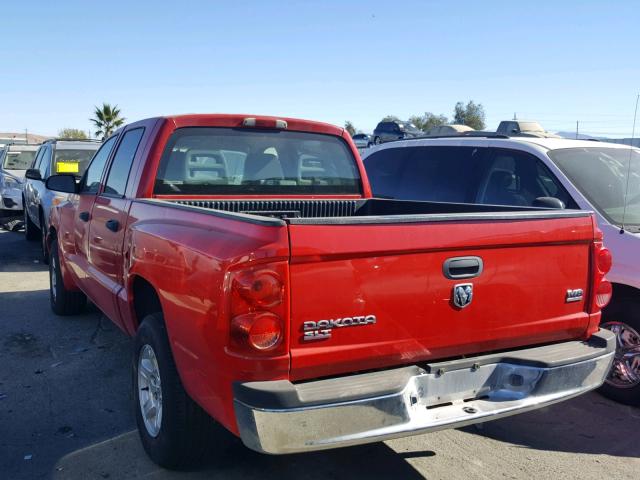 1D7HE48N76S502678 - 2006 DODGE DAKOTA QUA RED photo 3