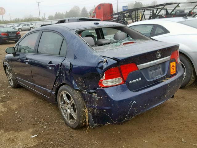 1HGFA16949L001457 - 2009 HONDA CIVIC EXL 蓝色 照片 3