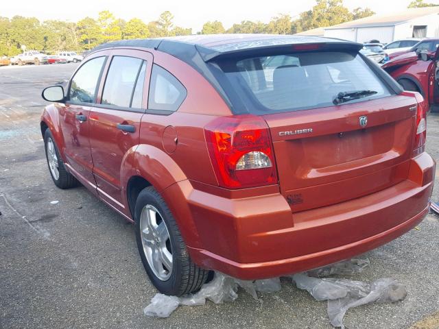 1B3HB48B47D314751 - 2007 DODGE CALIBER SX ORANGE photo 3