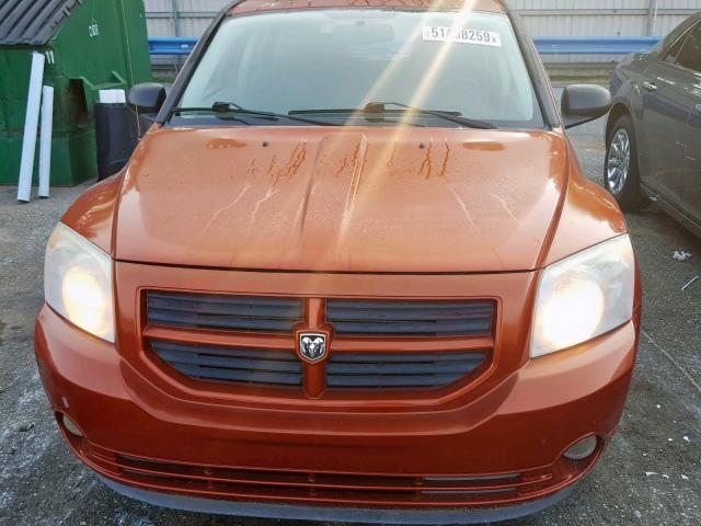 1B3HB48B47D314751 - 2007 DODGE CALIBER SX ORANGE photo 9