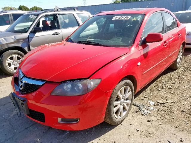 JM1BK12F871706213 - 2007 MAZDA 3 I RED photo 2