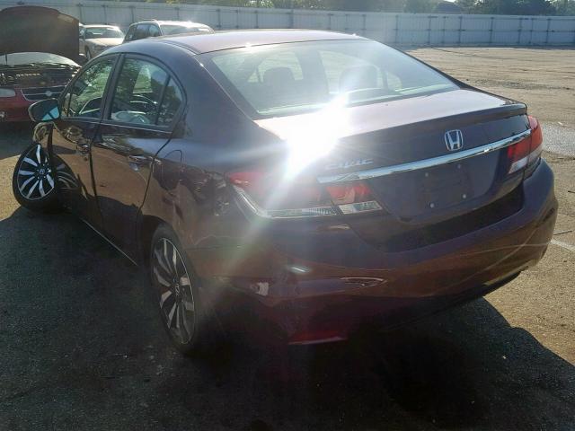 19XFB2F98EE012918 - 2014 HONDA CIVIC EXL 栗色 照片 3