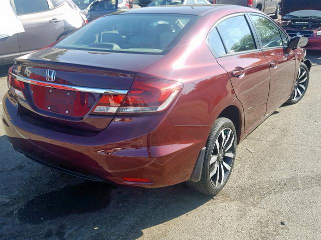19XFB2F98EE012918 - 2014 HONDA CIVIC EXL 栗色 照片 4