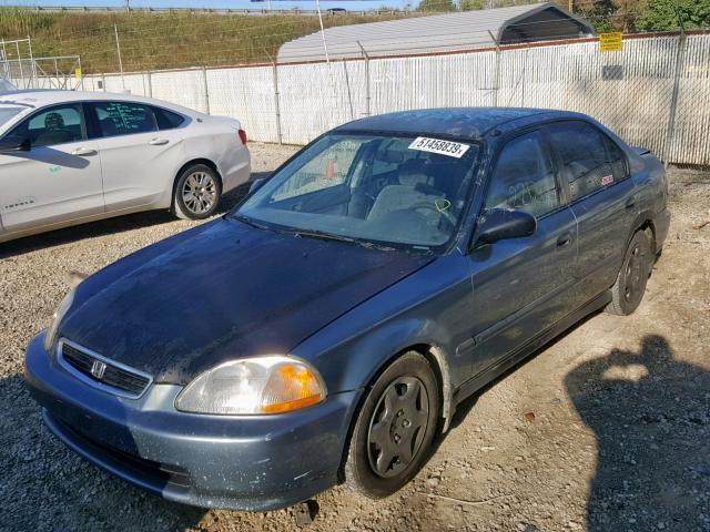 JHMEJ652XVS019228 - 1997 HONDA CIVIC DX BLUE photo 2