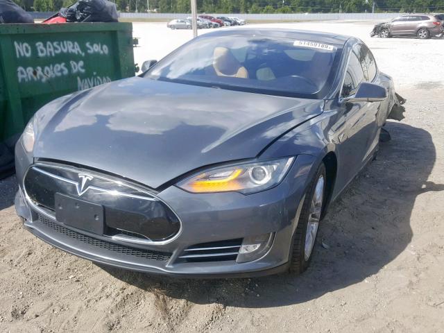 5YJSA1CP0DFP16487 - 2013 TESLA MODEL S GRAY photo 2