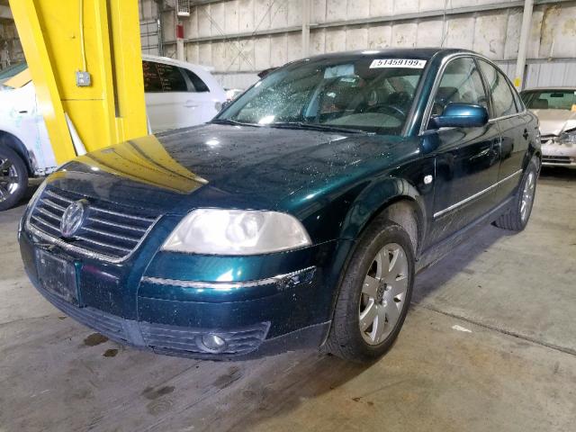 WVWTH63B62P061644 - 2002 VOLKSWAGEN PASSAT GLX GREEN photo 2