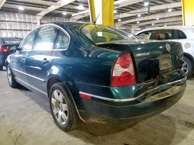 WVWTH63B62P061644 - 2002 VOLKSWAGEN PASSAT GLX GREEN photo 3