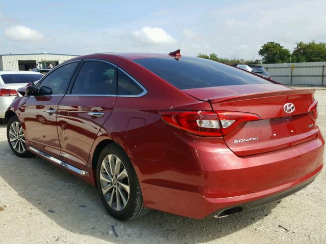 5NPE34AFXHH594571 - 2017 HYUNDAI SONATA SPO RED photo 3