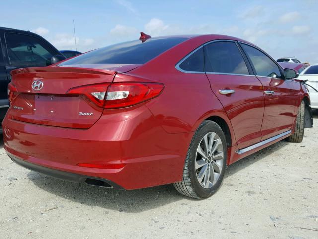 5NPE34AFXHH594571 - 2017 HYUNDAI SONATA SPO RED photo 4