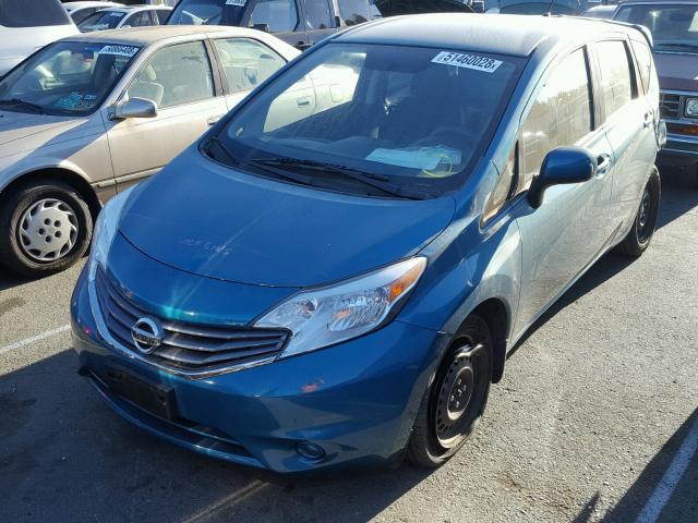 3N1CE2CP9EL368998 - 2014 NISSAN VERSA NOTE TEAL photo 2