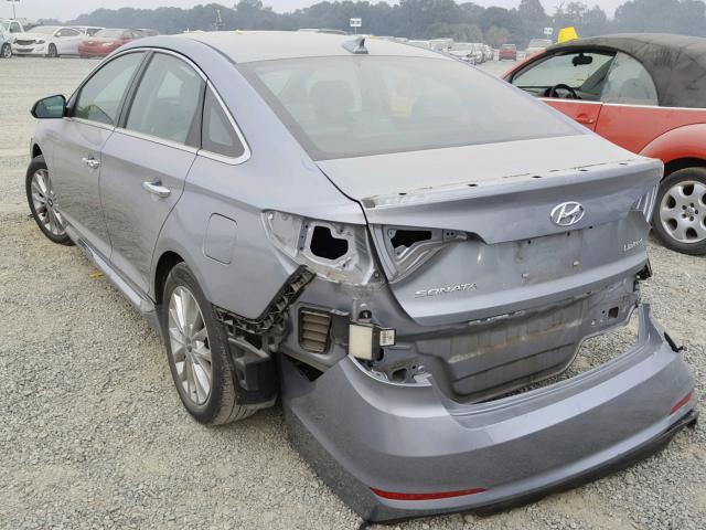 5NPE34AF9FH196846 - 2015 HYUNDAI SONATA SPO GRAY photo 3