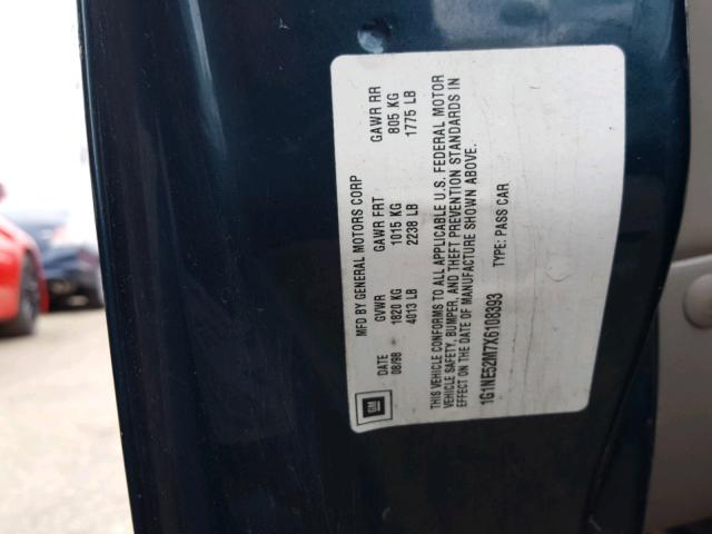 1G1NE52M7X6108393 - 1999 CHEVROLET MALIBU LS 绿色 照片 10