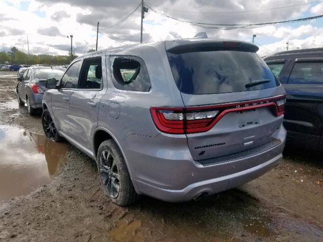 1C4RDJDG8KC721936 - 2019 DODGE DURANGO GT SILVER photo 3