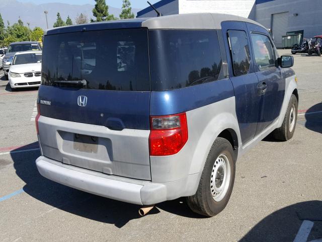 5J6YH18213L014574 - 2003 HONDA ELEMENT DX BLUE photo 4