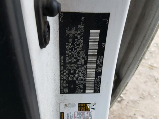 JTLKT324350192396 - 2005 TOYOTA SCION XB Ақ фото 10