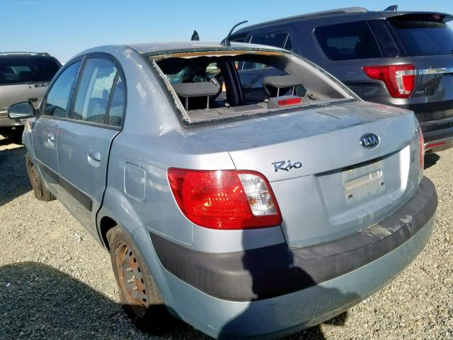 KNADE123966108507 - 2006 KIA RIO BLUE photo 3