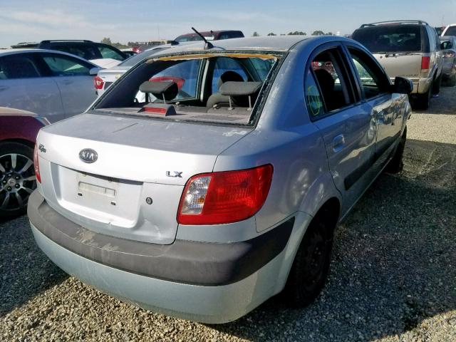 KNADE123966108507 - 2006 KIA RIO BLUE photo 4