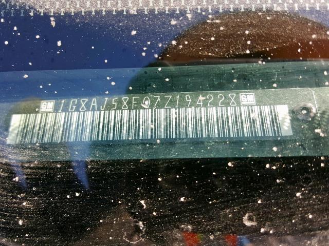 1G8AJ58F07Z194228 - 2007 SATURN ION LEVEL GRAY photo 10