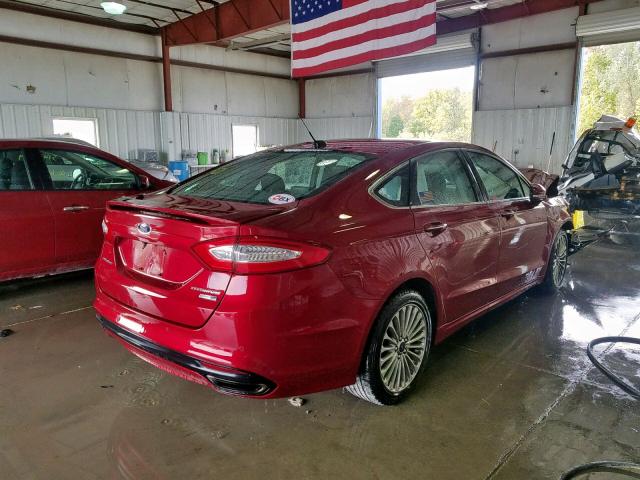 3FA6P0D99ER288340 - 2014 FORD FUSION TIT RED photo 4