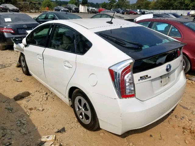 JTDKN3DU5C1551399 - 2012 TOYOTA PRIUS WHITE photo 3