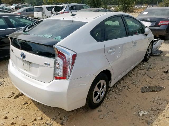 JTDKN3DU5C1551399 - 2012 TOYOTA PRIUS WHITE photo 4