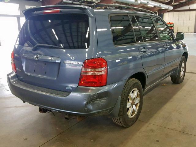 JTEHF21A920050964 - 2002 TOYOTA HIGHLANDER BLUE photo 4