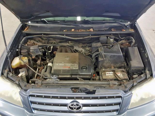 JTEHF21A920050964 - 2002 TOYOTA HIGHLANDER BLUE photo 7