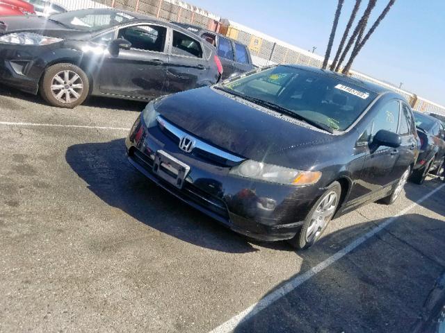 2HGFA16528H350240 - 2008 HONDA CIVIC LX BLACK photo 2