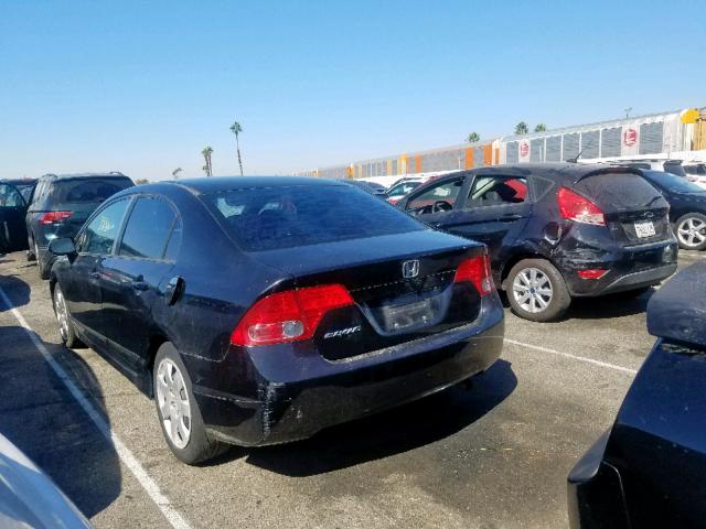 2HGFA16528H350240 - 2008 HONDA CIVIC LX BLACK photo 3