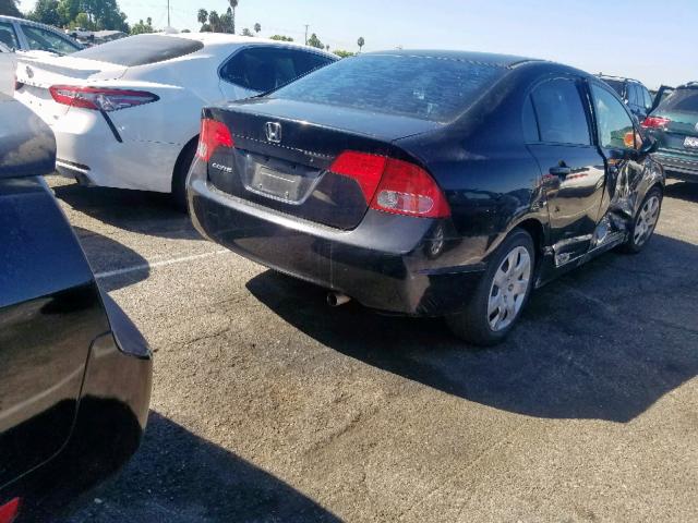 2HGFA16528H350240 - 2008 HONDA CIVIC LX BLACK photo 4