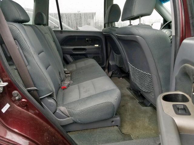 5FNYF28258B011396 - 2008 HONDA PILOT VP MAROON photo 6