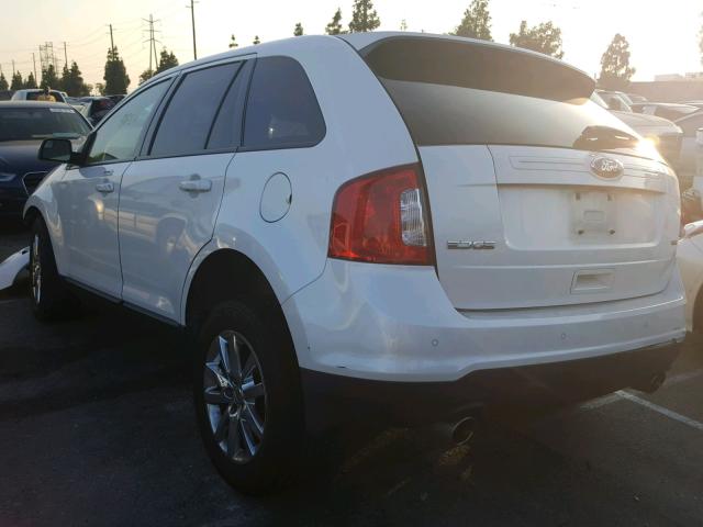 2FMDK3JC5DBE38065 - 2013 FORD EDGE SEL WHITE photo 3