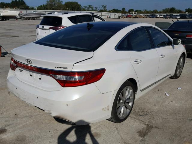 KMHFH4JG8EA389019 - 2014 HYUNDAI AZERA GLS WHITE photo 4