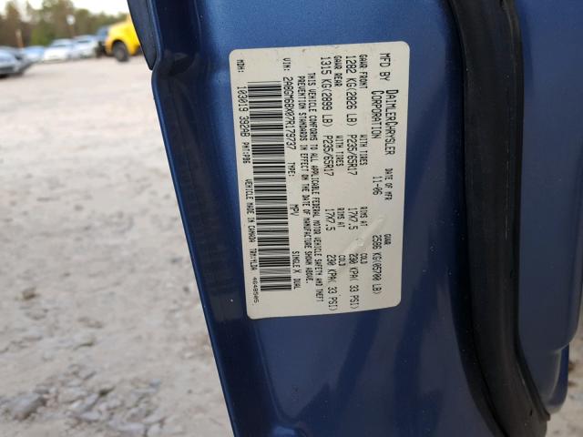 2A8GM68X07R179737 - 2007 CHRYSLER PACIFICA T BLUE photo 10