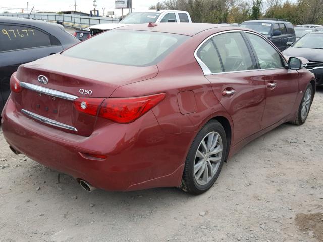 JN1BV7AP2FM335439 - 2015 INFINITI Q50 BASE RED photo 4