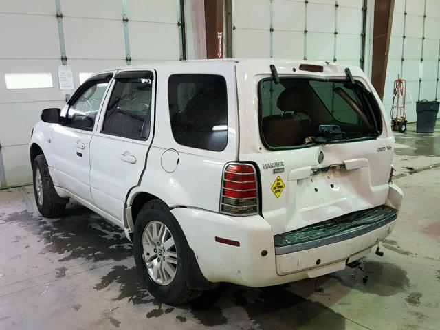 4M2YU57126KJ07755 - 2006 MERCURY MARINER WHITE photo 3