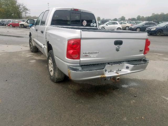 1D7HW48N17S128289 - 2007 DODGE DAKOTA QUA GRAY photo 3