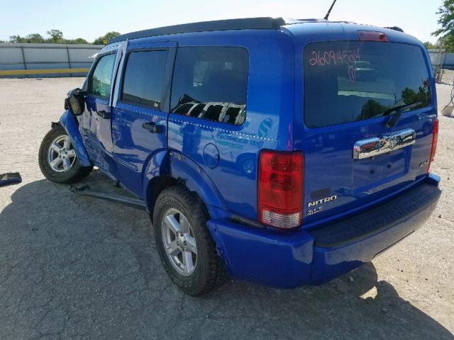 1D8GU58K28W151602 - 2008 DODGE NITRO SLT BLUE photo 3