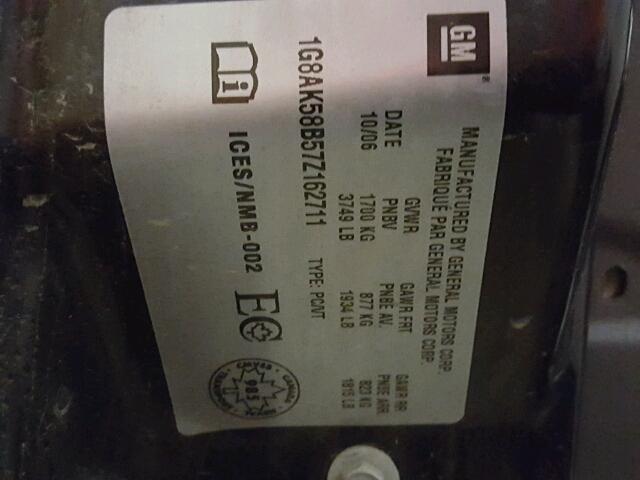 1G8AK58B57Z162711 - 2007 SATURN ION LEVEL 白色 照片 10