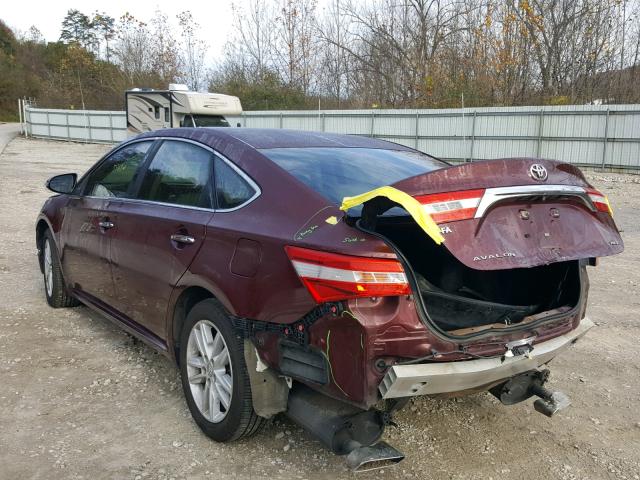 4T1BK1EB9DU016761 - 2013 TOYOTA AVALON BAS BURGUNDY photo 3