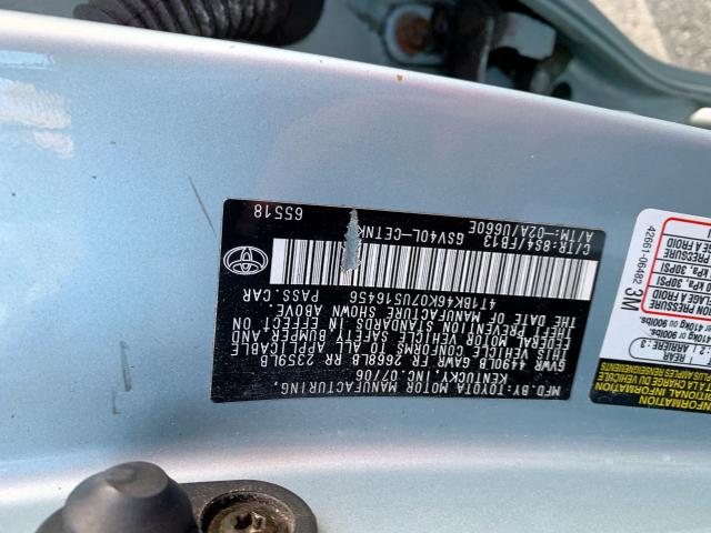 4T1BK46K07U516456 - 2007 TOYOTA CAMRY NEW BLUE photo 10