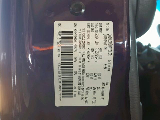 3C4FY48B55T500777 - 2005 CHRYSLER PT CRUISER PURPLE photo 10