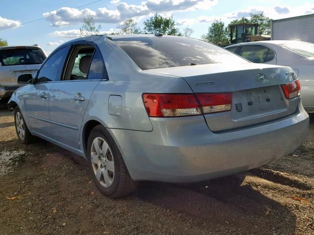 5NPET46C37H273453 - 2007 HYUNDAI SONATA GLS BLUE photo 3