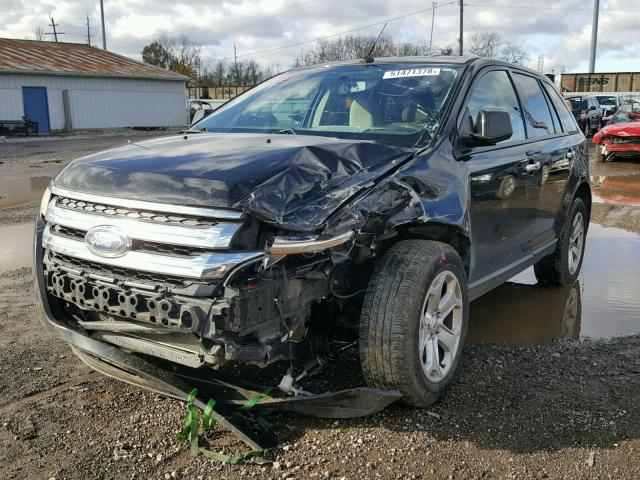 2FMDK3JC3BBA13490 - 2011 FORD EDGE SEL BLACK photo 2